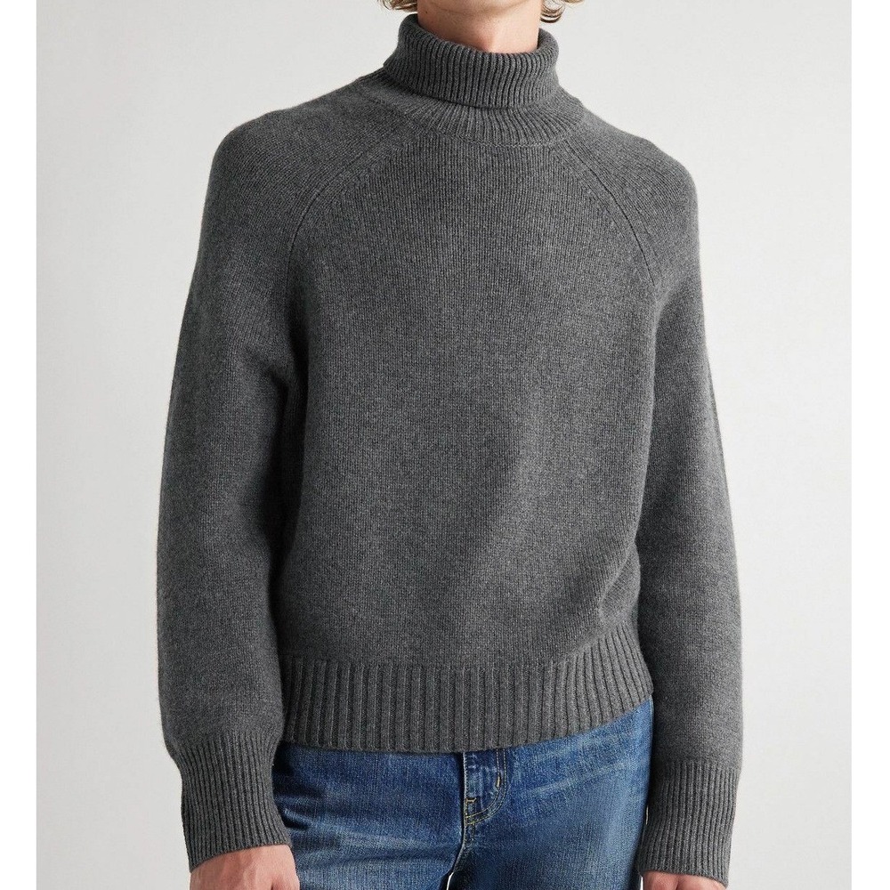 Nili Lotan Charcoal Gray Landal Cashmere Rollneck Turtleneck Sweater